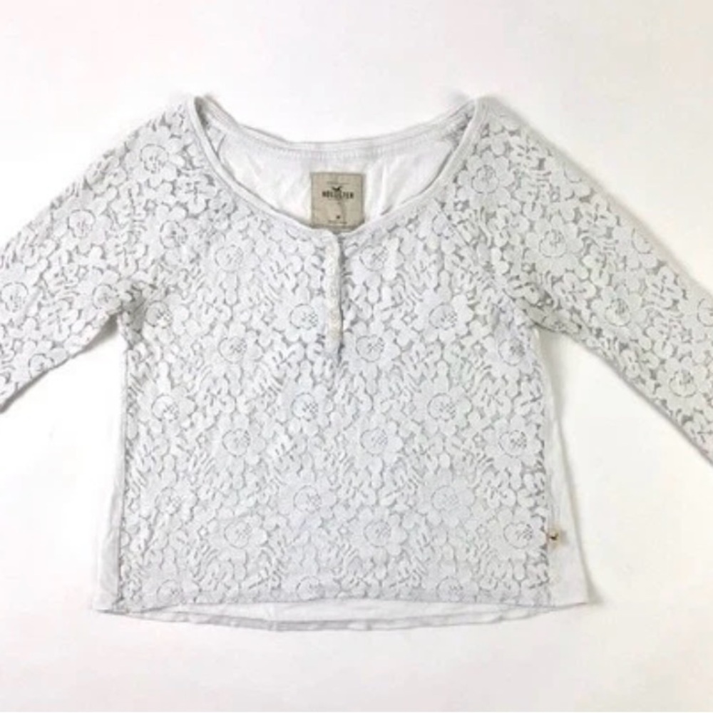 Hollister Cream Lace Blouse size M - Picture 8 of 10